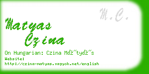 matyas czina business card